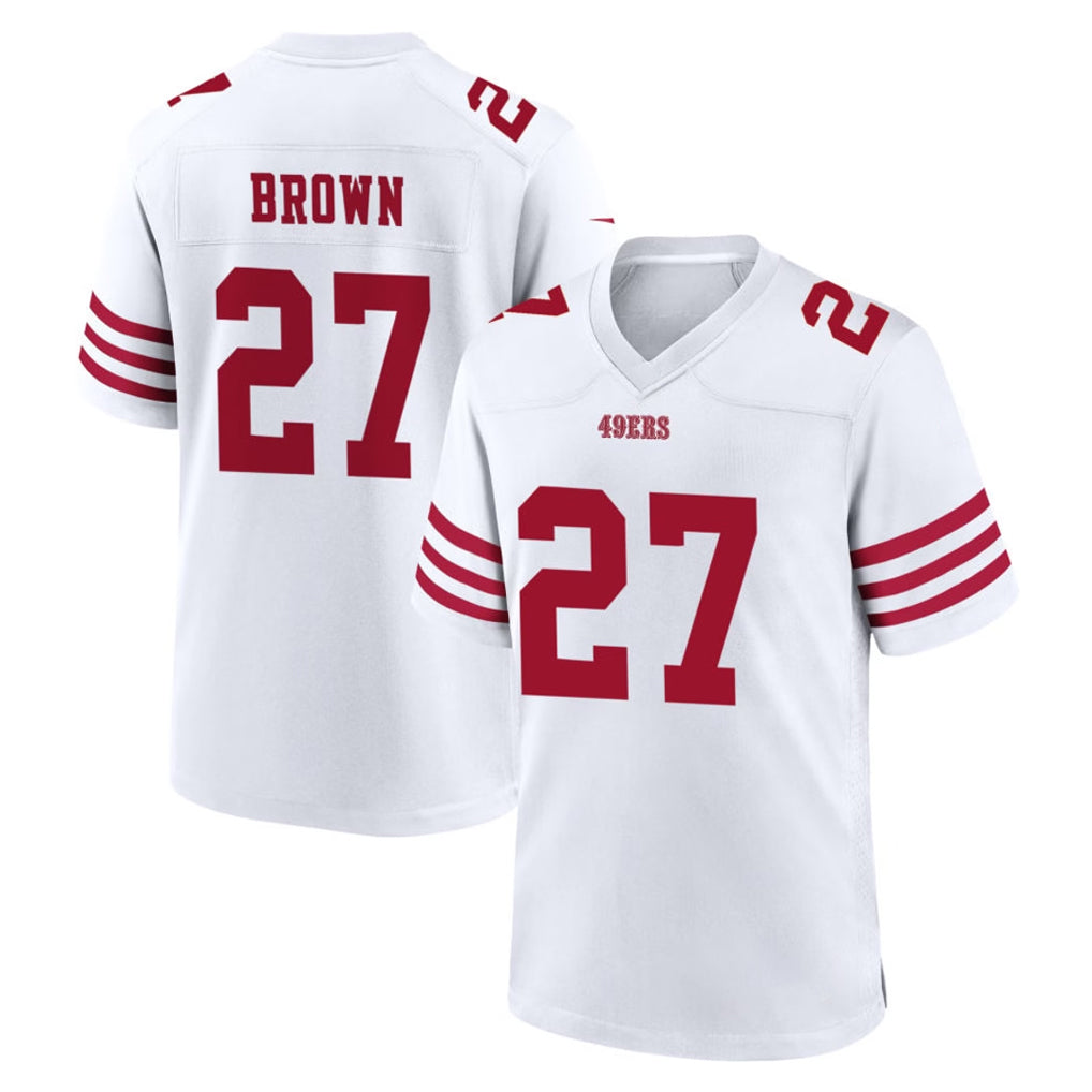 CAdoa SF.49ers #27 Ji'Ayir Brown Player White Game Home Stitched Jerseys