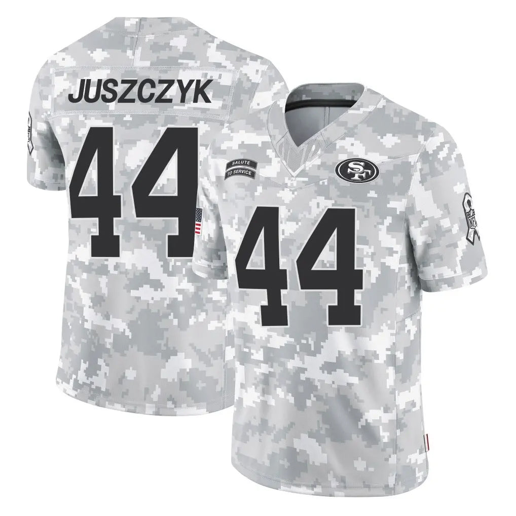 CAdoa SF.49ers #44 Kyle Juszczyk Player Arctic Camo Limited Salute To Service Home Game Stitched Jerseys