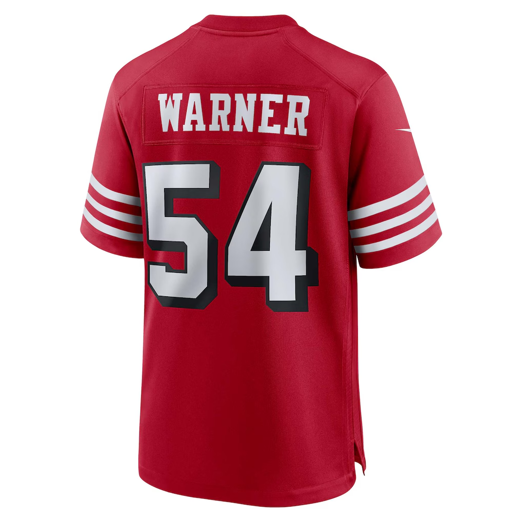 CAdoa SF.49ers #54 Fred Warner Scarlet Alternate Game Stitched Jerseys