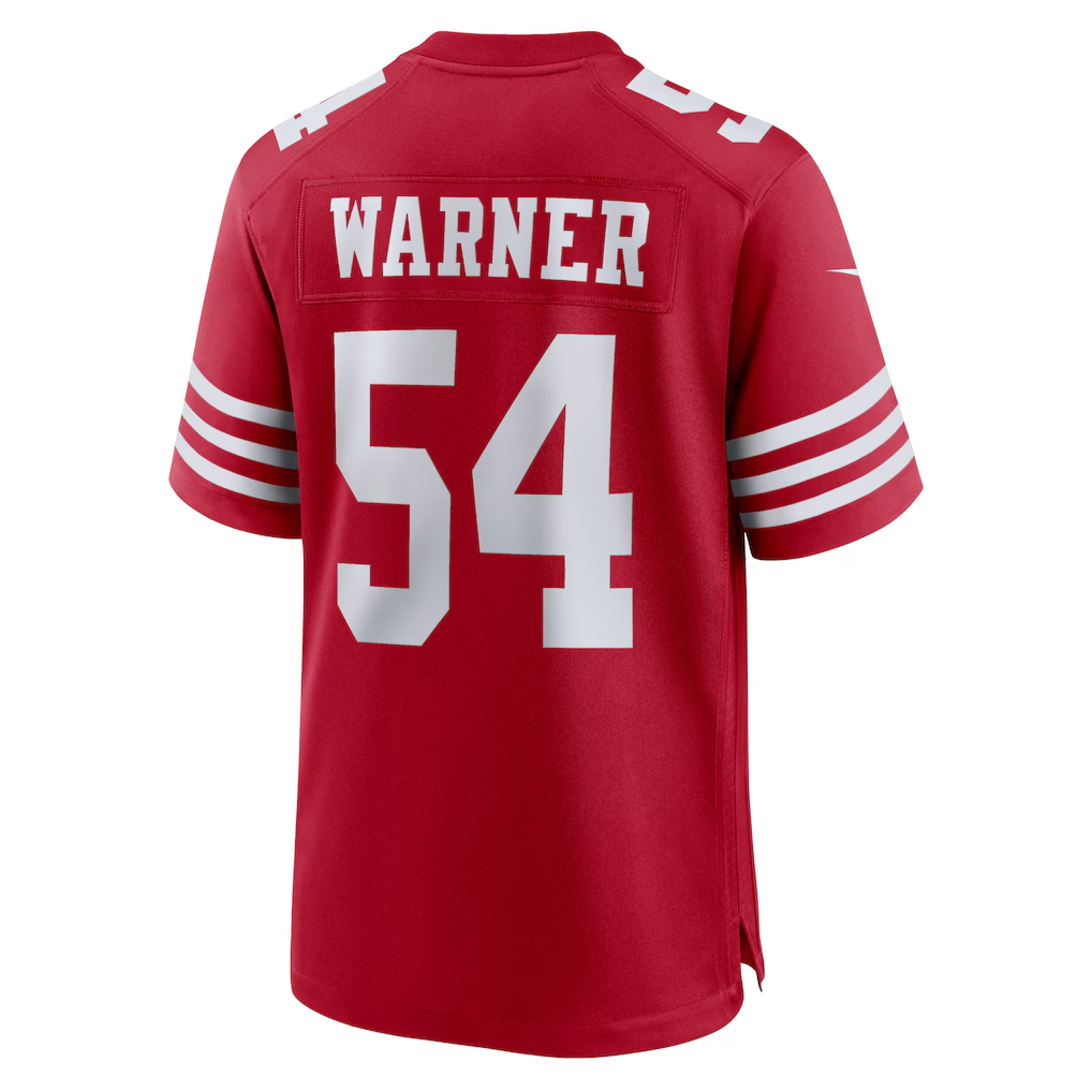 CAdoa SF.49ers #54 Fred Warner Scarlet Player Game Stitched Jerseys
