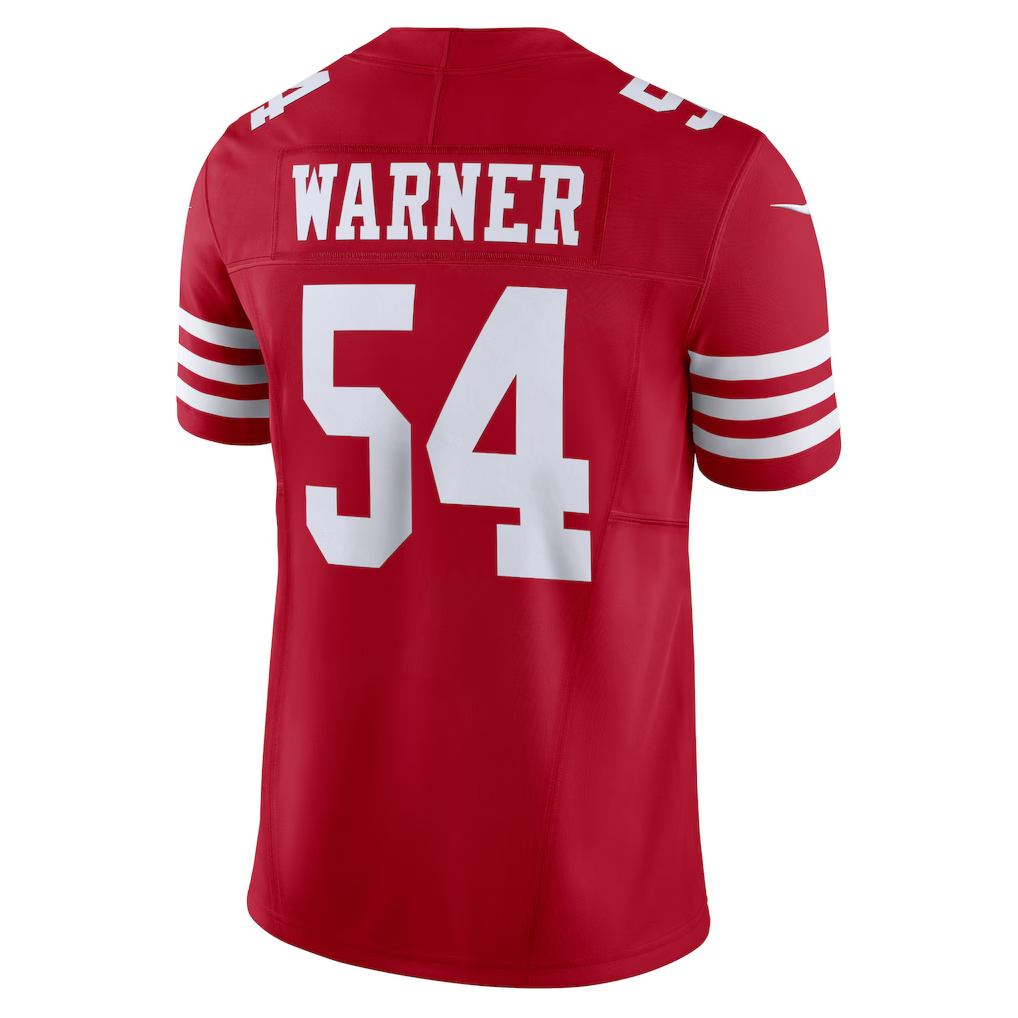 CAdoa SF.49ers #54 Fred Warner Scarlet Vapor F.U.S.E. Limited Stitched Jerseys