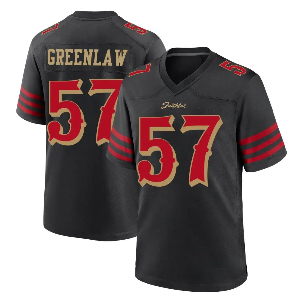 CAdoa SF.49ers #57 Dre Greenlaw Player Black Rivalries Collection Home Game Stitched Jerseys