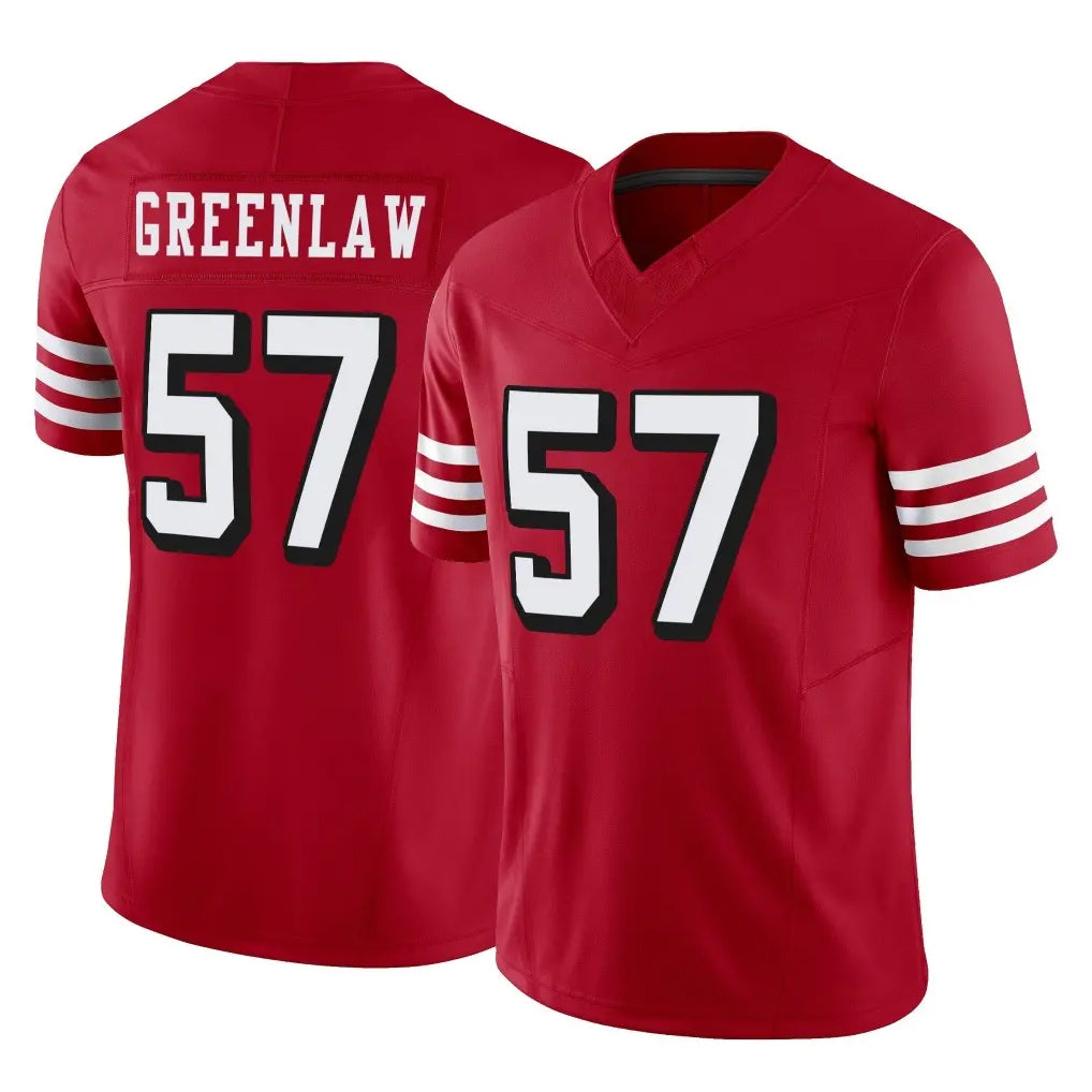 CAdoa SF.49ers #57 Dre Greenlaw Player Red Limited Alternate Vapor F.U.S.E. Home Game Stitched Jerseys