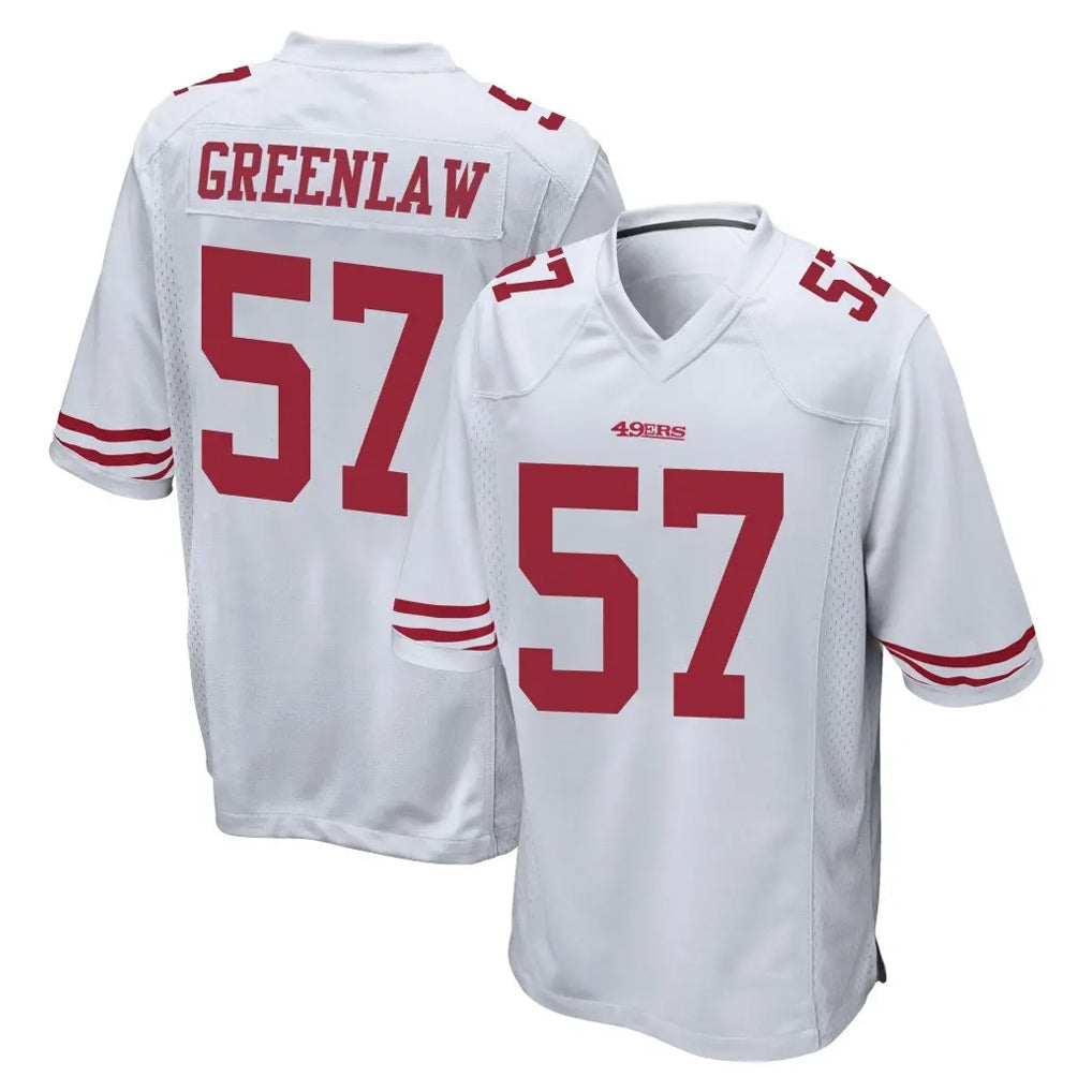 CAdoa SF.49ers #57 Dre Greenlaw Player White Home Game Stitched Jerseys
