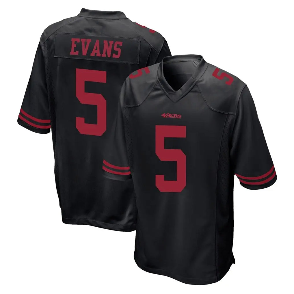 CAdoa SF.49ers #5 Mike Evans Player Black Alternate Home Game Stitched Jerseys