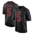 CAdoa SF.49ers #5 Mike Evans Player Black Fashion Home Game Stitched Jerseys