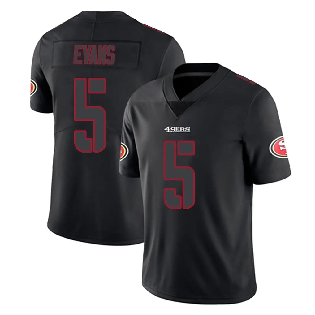 CAdoa SF.49ers #5 Mike Evans Player Black Impact Limited Home Game Stitched Jerseys