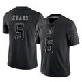 CAdoa SF.49ers #5 Mike Evans Player Black Limited Reflective Home Game Stitched Jerseys