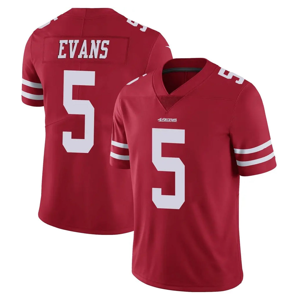 CAdoa SF.49ers #5 Mike Evans Player Red Limited Vapor Untouchable Home Game Stitched Jerseys