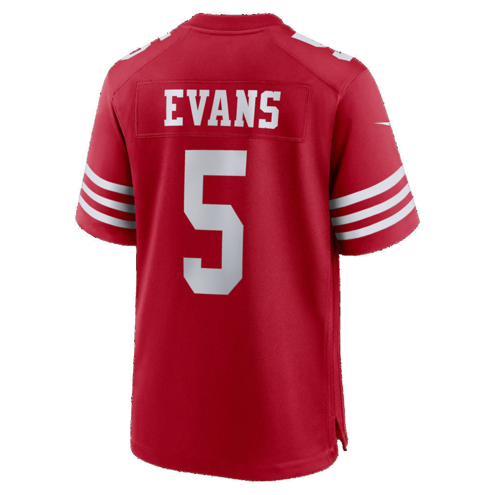 CAdoa SF.49ers #5 Mike Evans Scarlet Game Stitched Jerseys