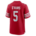 CAdoa SF.49ers #5 Mike Evans Scarlet Game Stitched Jerseys