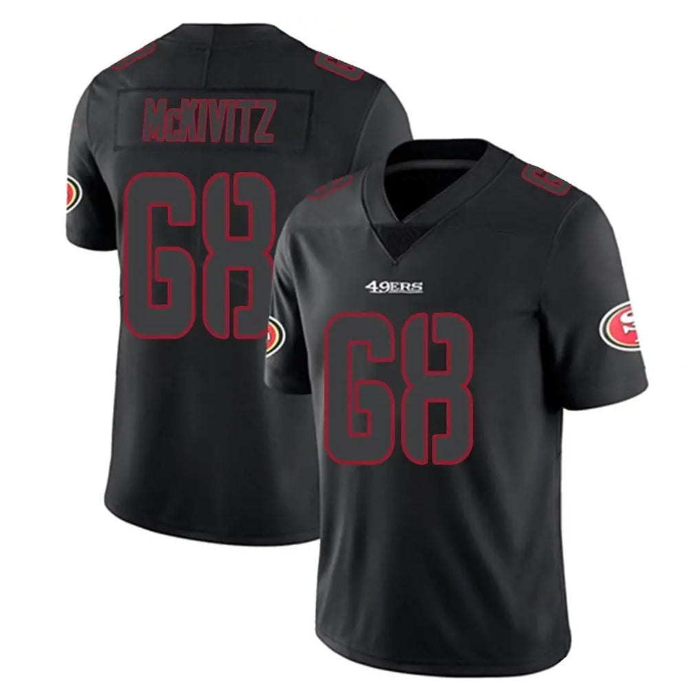 CAdoa SF.49ers #68 Colton McKivitz Player Black Impact Limited Home Game Stitched Jerseys
