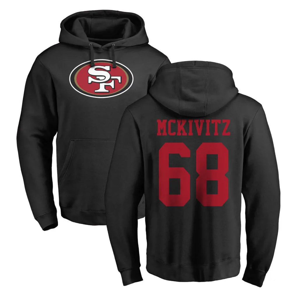 CAdoa SF.49ers #68 Colton McKivitz Player Black LOGO Pullover Hoodies Home Game Stitched Jerseys