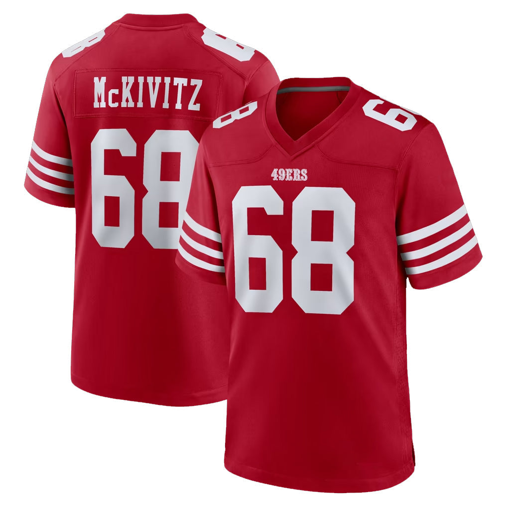 CAdoa SF.49ers #68 Colton McKivitz Player Red Game Home Stitched Jerseys