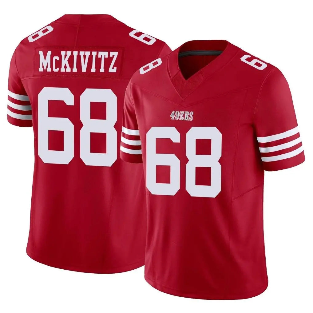 CAdoa SF.49ers #68 Colton McKivitz Player Red Limited Vapor F.U.S.E. Home Game Stitched Jerseys