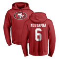 CAdoa SF.49ers #6 Malik Mustapha Player Red LOGO Pullover Hoodies Home Game Stitched Jerseys