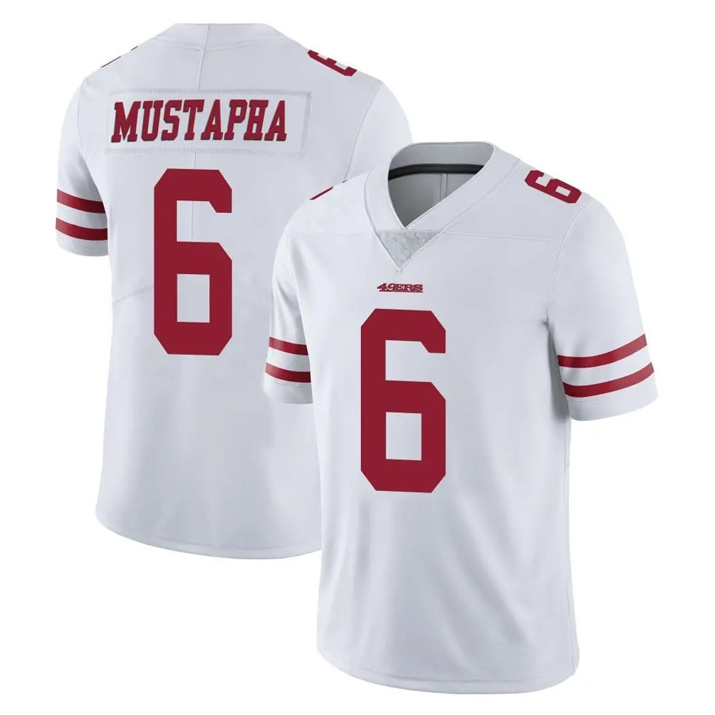 CAdoa SF.49ers #6 Malik Mustapha Player White Limited Vapor Untouchable Home Game Stitched Jerseys