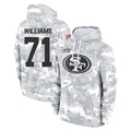 CAdoa SF.49ers #71 Trent Williams Player Arctic Camo Limited Salute to Service Pullover Hoodies Game Stitched Jerseys