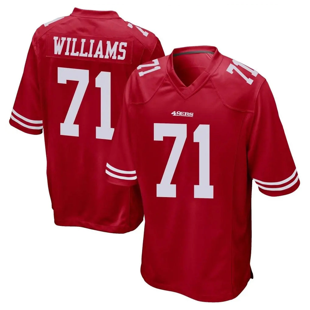 CAdoa SF.49ers #71 Trent Williams Player Red Home Game Stitched Jerseys