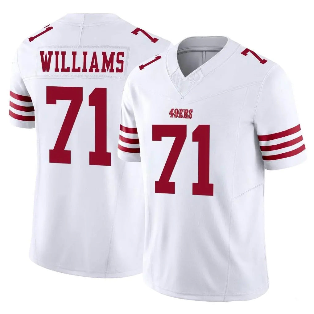 CAdoa SF.49ers #71 Trent Williams Player White Limited Vapor F.U.S.E. Home Game Stitched Jerseys