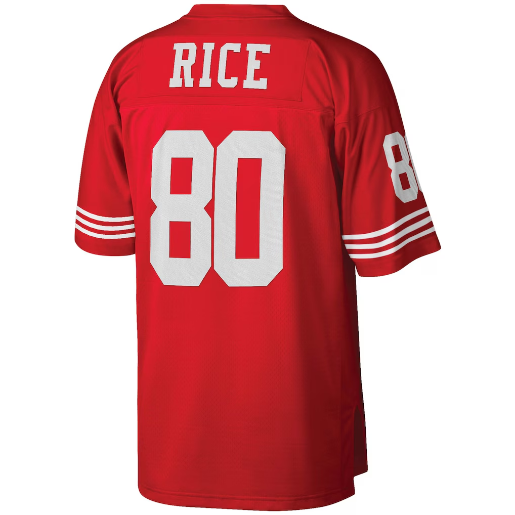 CAdoa SF.49ers #80 Jerry Rice Mitchell & Ness Scarlet Big & Tall 1990 Retired Player Replica Stitched Puhic Jersey