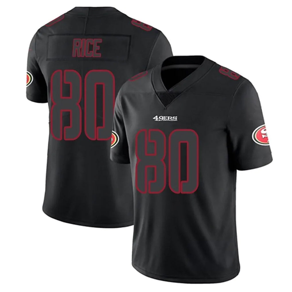 CAdoa SF.49ers #80 Jerry Rice Player Black Limited Rush Impact Stitched Jerseys