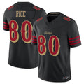 CAdoa SF.49ers #80 Jerry Rice Player Black Vapor F.U.S.E. Limited Stitched Jerseys