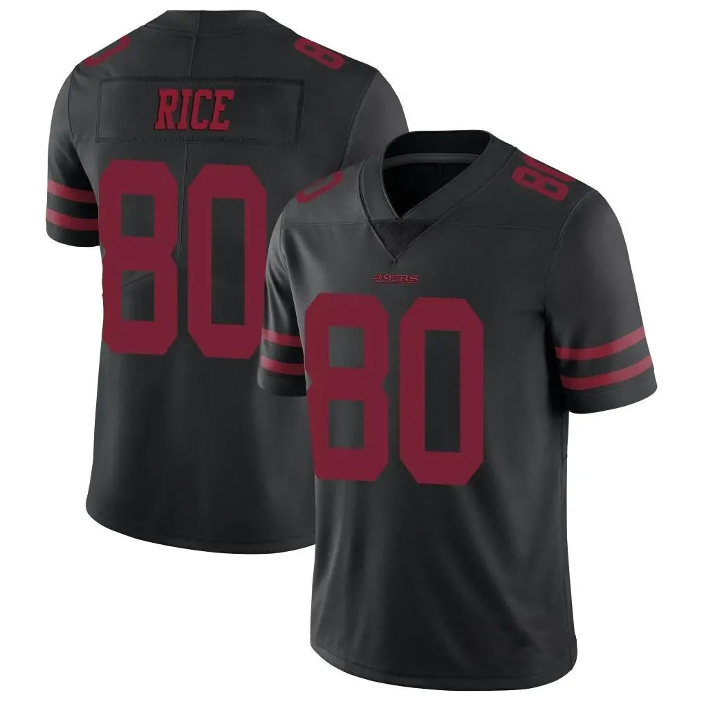 CAdoa SF.49ers #80 Jerry Rice Player Black Vapor Untouchable Limited Throwback Stitched Jerseys