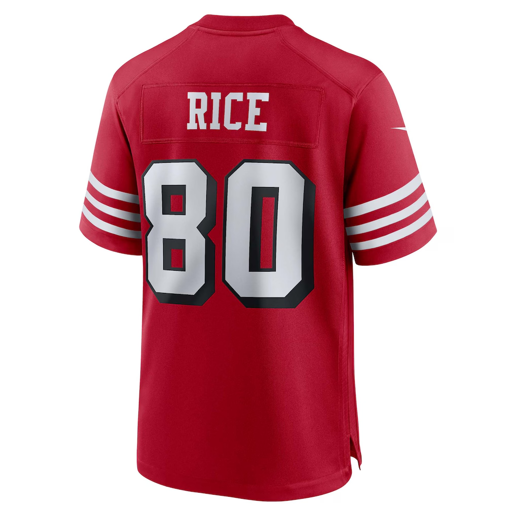 CAdoa SF.49ers #80 Jerry Rice Scarlet Retired Player Alternate Game Stitched Jerseys