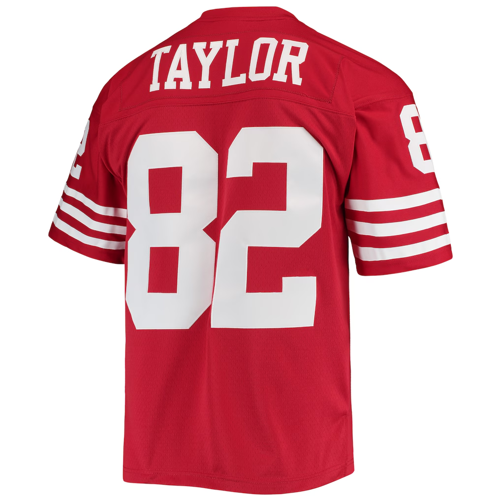 CAdoa SF.49ers #82 John Taylor Mitchell & Ness Scarlet Legacy Replica Jersey