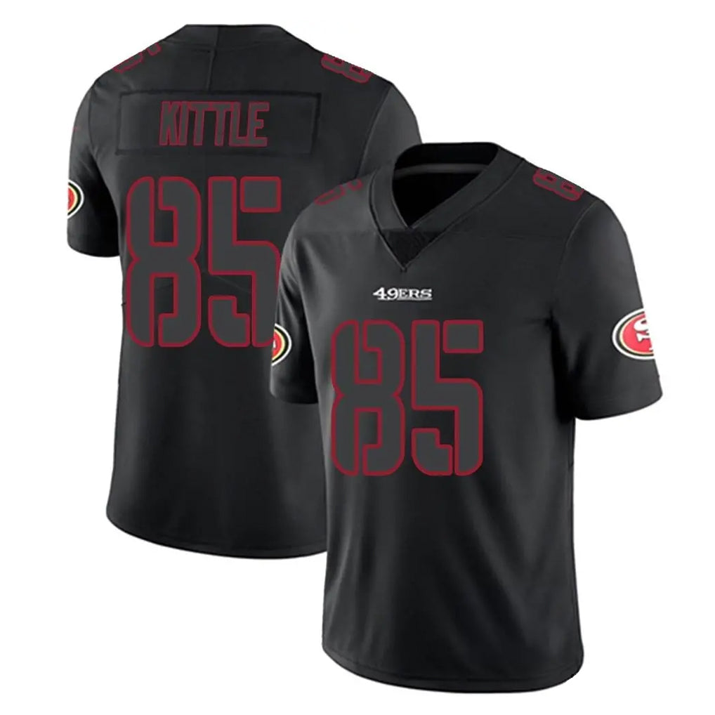 CAdoa SF.49ers #85 George Kittle Player Black Impact Limited Home Game Stitched Jerseys
