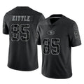 CAdoa SF.49ers #85 George Kittle Player Black Limited Reflective Home Game Stitched Jerseys