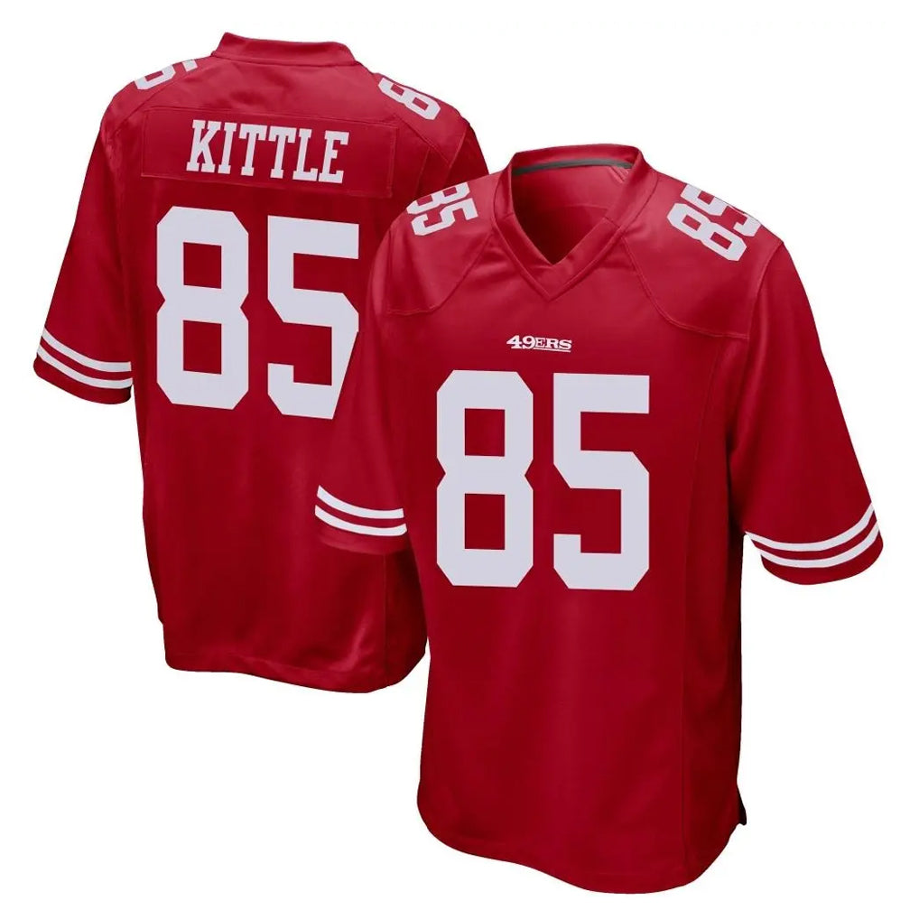 CAdoa SF.49ers #85 George Kittle Player Red Home Game Stitched Jerseys