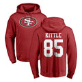 CAdoa SF.49ers #85 George Kittle Player Red LOGO Pullover Hoodies Home Game Stitched Jerseys