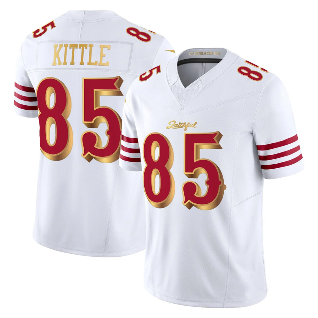 CAdoa SF.49ers #85 George Kittle Player White 2025 Rivalries Collection Game Limited Stitched Jerseys