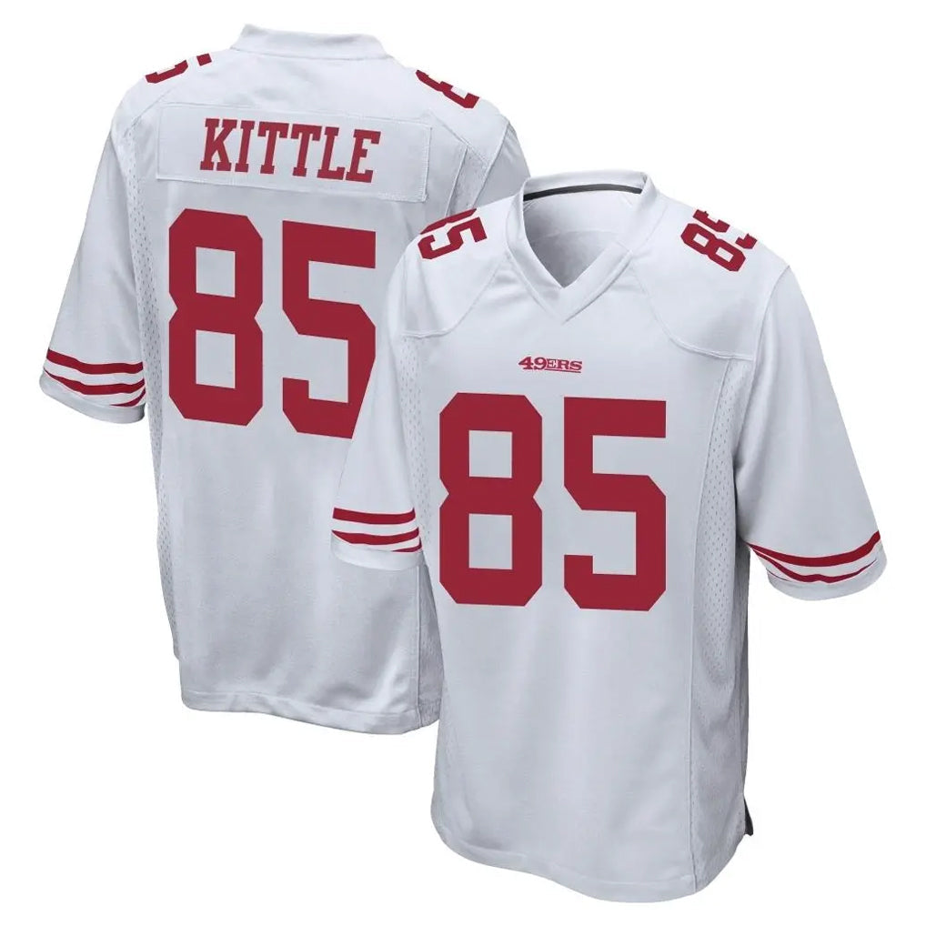 CAdoa SF.49ers #85 George Kittle Player White Home Game Stitched Jerseys