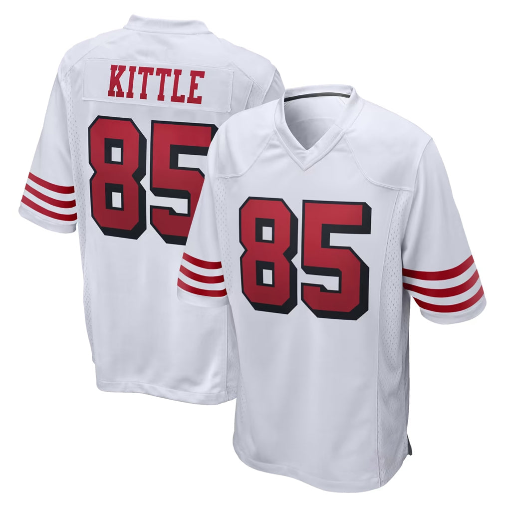 CAdoa SF.49ers #85 George Kittle Player White Limited Home Game Stitched Jerseys
