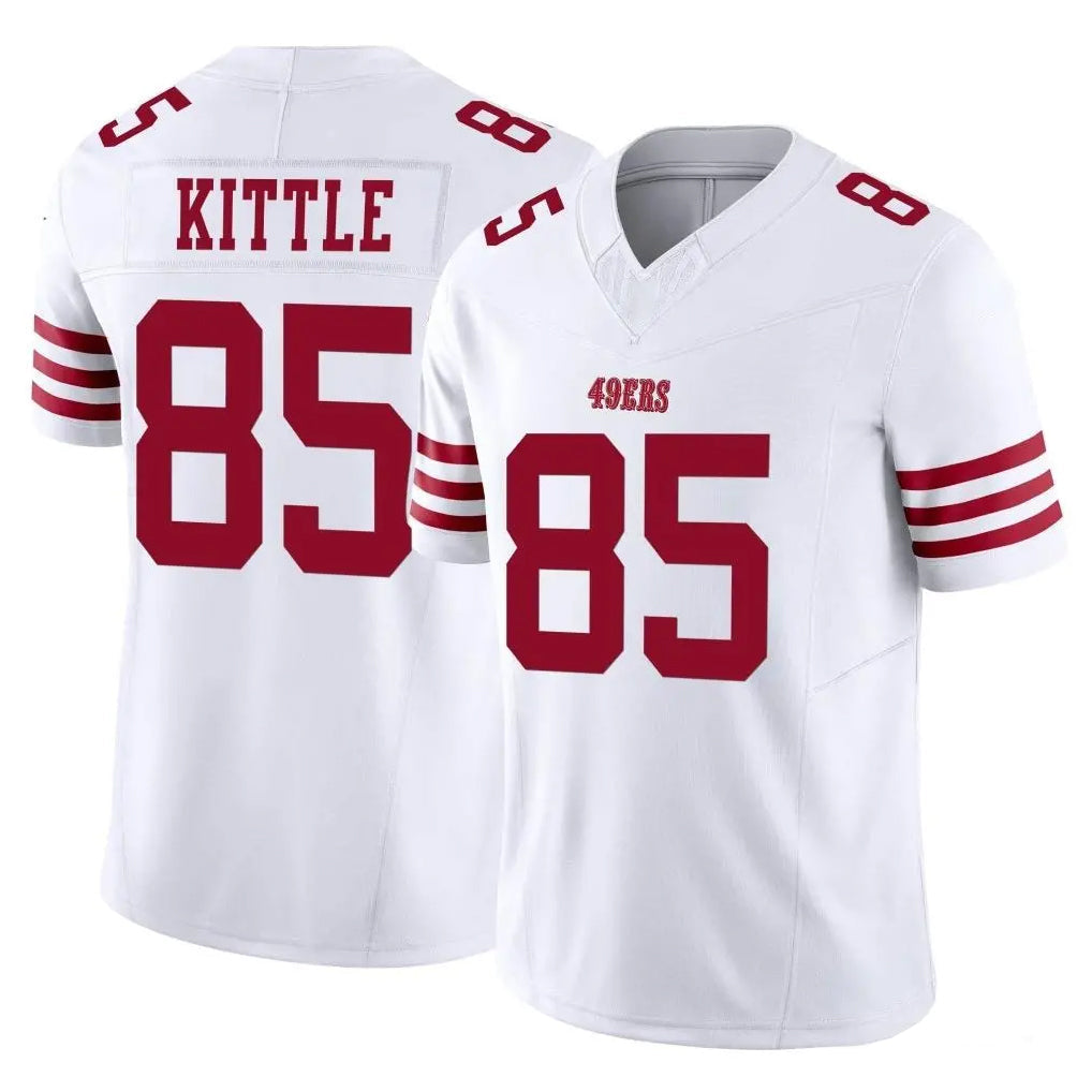 CAdoa SF.49ers #85 George Kittle Player White Limited Vapor F.U.S.E. Home Game Stitched Jerseys