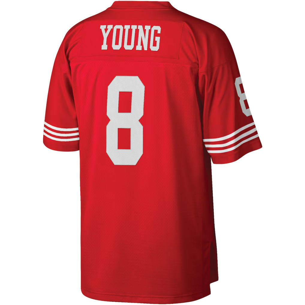 CAdoa SF.49ers #8 Steve Young Mitchell & Ness Scarlet Legacy Replica Stitched Jerseys