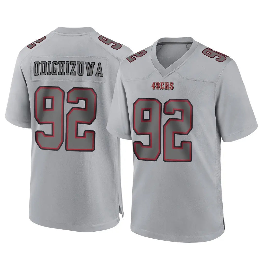CAdoa SF.49ers #92 Osa Odighizuwa Player Gray Atmosphere Fashion Home Game Stitched Jerseys