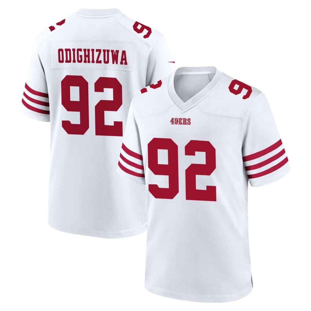 CAdoa SF.49ers #92 Osa Odighizuwa Player White Game Home Stitched Jerseys
