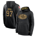 CAdoa SF.49ers #97 Nick Bosa Player Black Salute to Service Sideline Performance Pullover Hoodies Home Game Stitched Jerseys