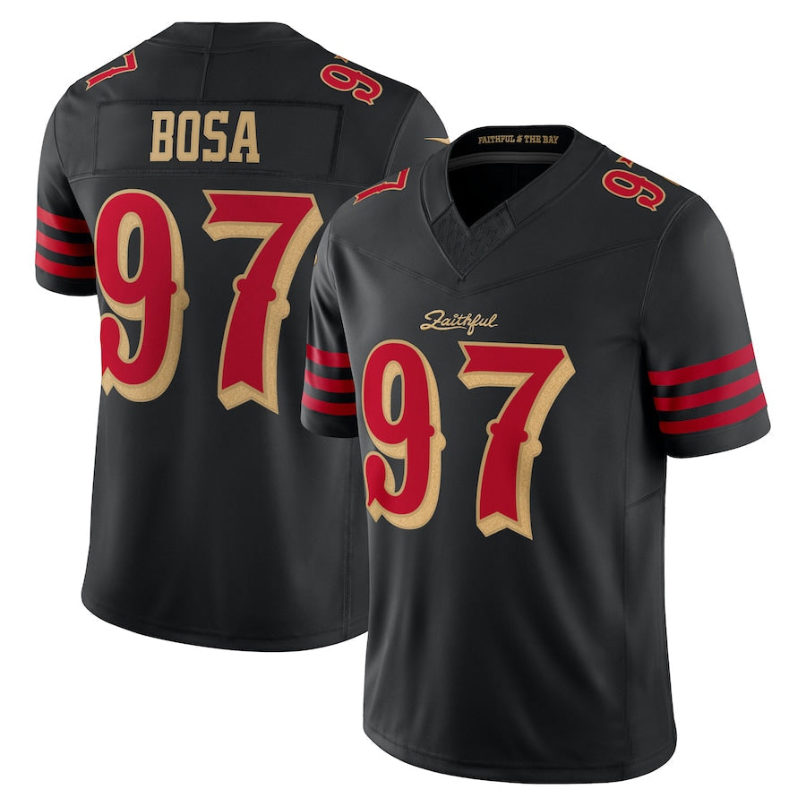 CAdoa SF.49ers #97 Nick Bosa Player Rivalries Collection Vapor Limited Black Stitched Jersey