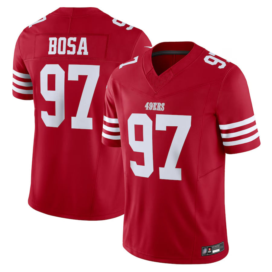 CAdoa SF.49ers #97 Nick Bosa Player Scarlet Vapor F.U.S.E. Limited Stitched Jerseys