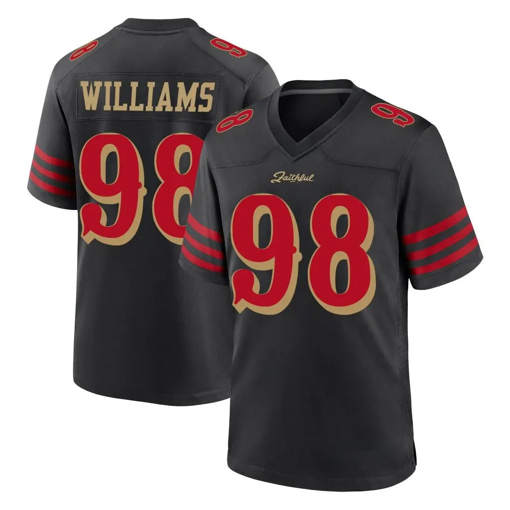 CAdoa SF.49ers #98 Mykel Williams Player Black Rivalries Collection Home Game Stitched Jerseys