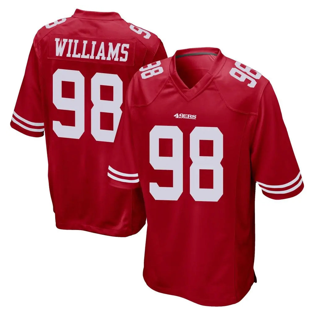 CAdoa SF.49ers #98 Mykel Williams Player Red Home Game Stitched Jerseys