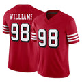 CAdoa SF.49ers #98 Mykel Williams Player Red Limited Alternate Vapor F.U.S.E. Home Game Stitched Jerseys