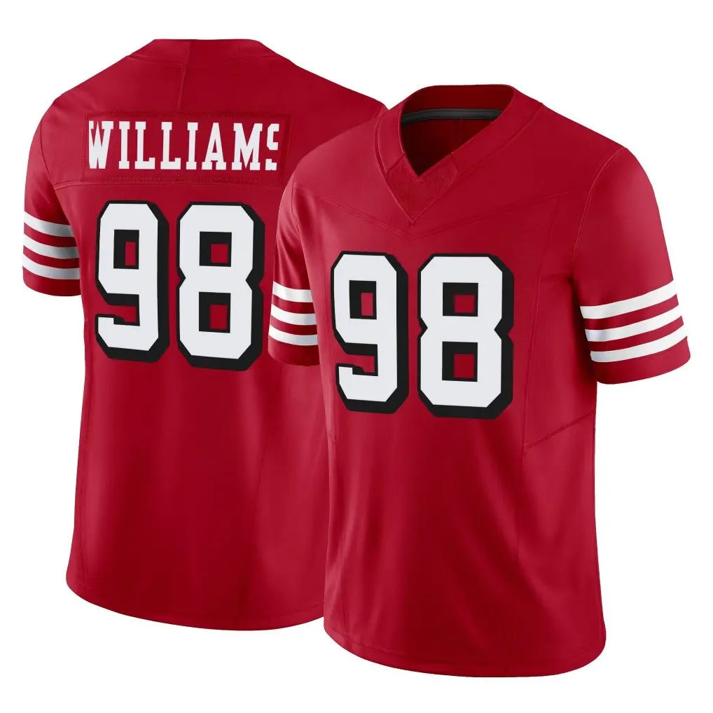 CAdoa SF.49ers #98 Mykel Williams Player Red Limited Alternate Vapor F.U.S.E. Home Game Stitched Jerseys