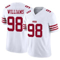 CAdoa SF.49ers #98 Mykel Williams Player White Limited Vapor F.U.S.E. Home Game Stitched Jerseys