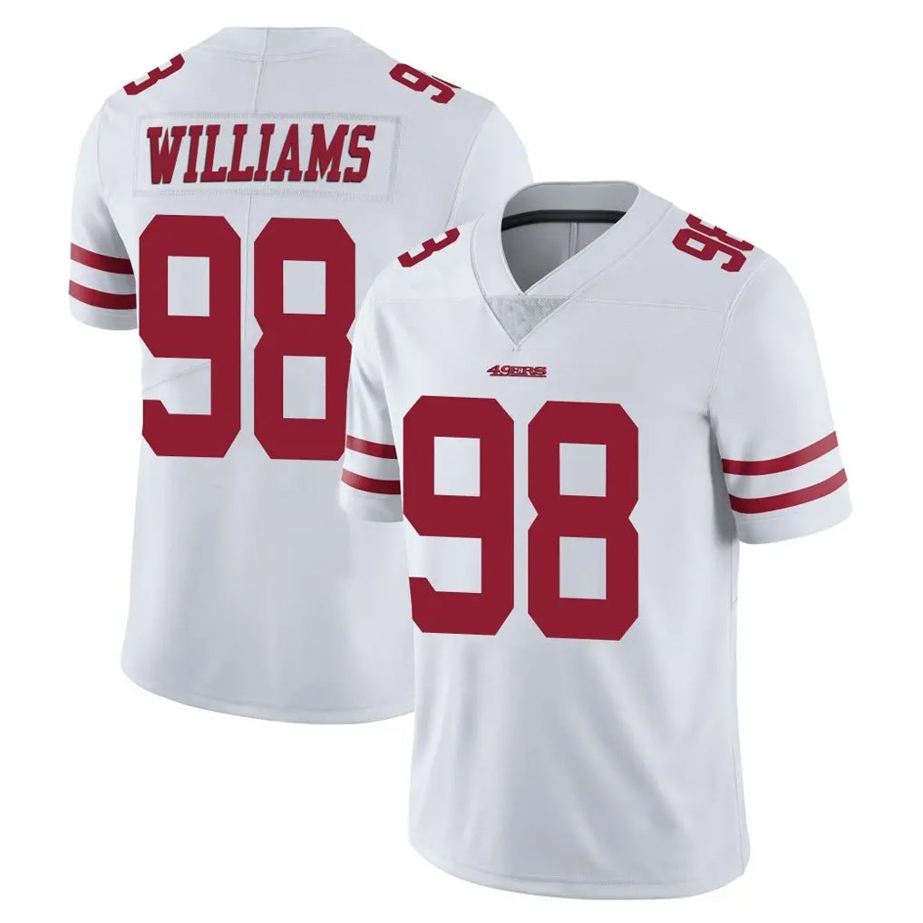 CAdoa SF.49ers #98 Mykel Williams Player White Limited Vapor Untouchable Home Game Stitched Jerseys